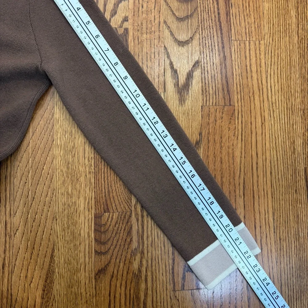 Tuckernuck Brown Cardigan with Cream Trim